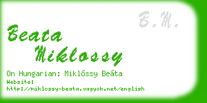 beata miklossy business card