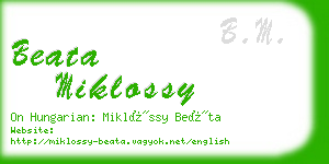 beata miklossy business card